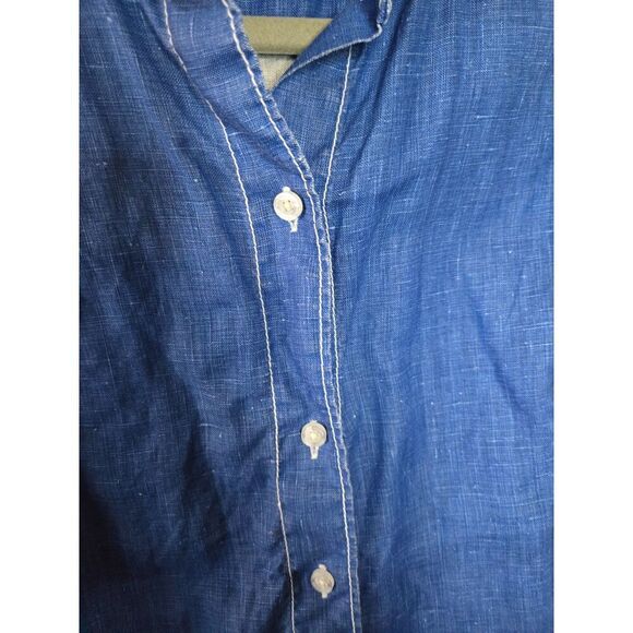 Tommy Bahama Women's Sea Glass Breezer Blue Sleeveless Button DownShirt Size XS - Picture 2 of 7